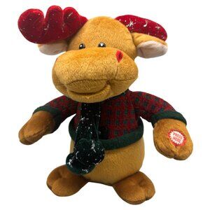 Christams T.L. Toys Plush Moose Toy With Festive Sweater & Scarf 11" Tall READ